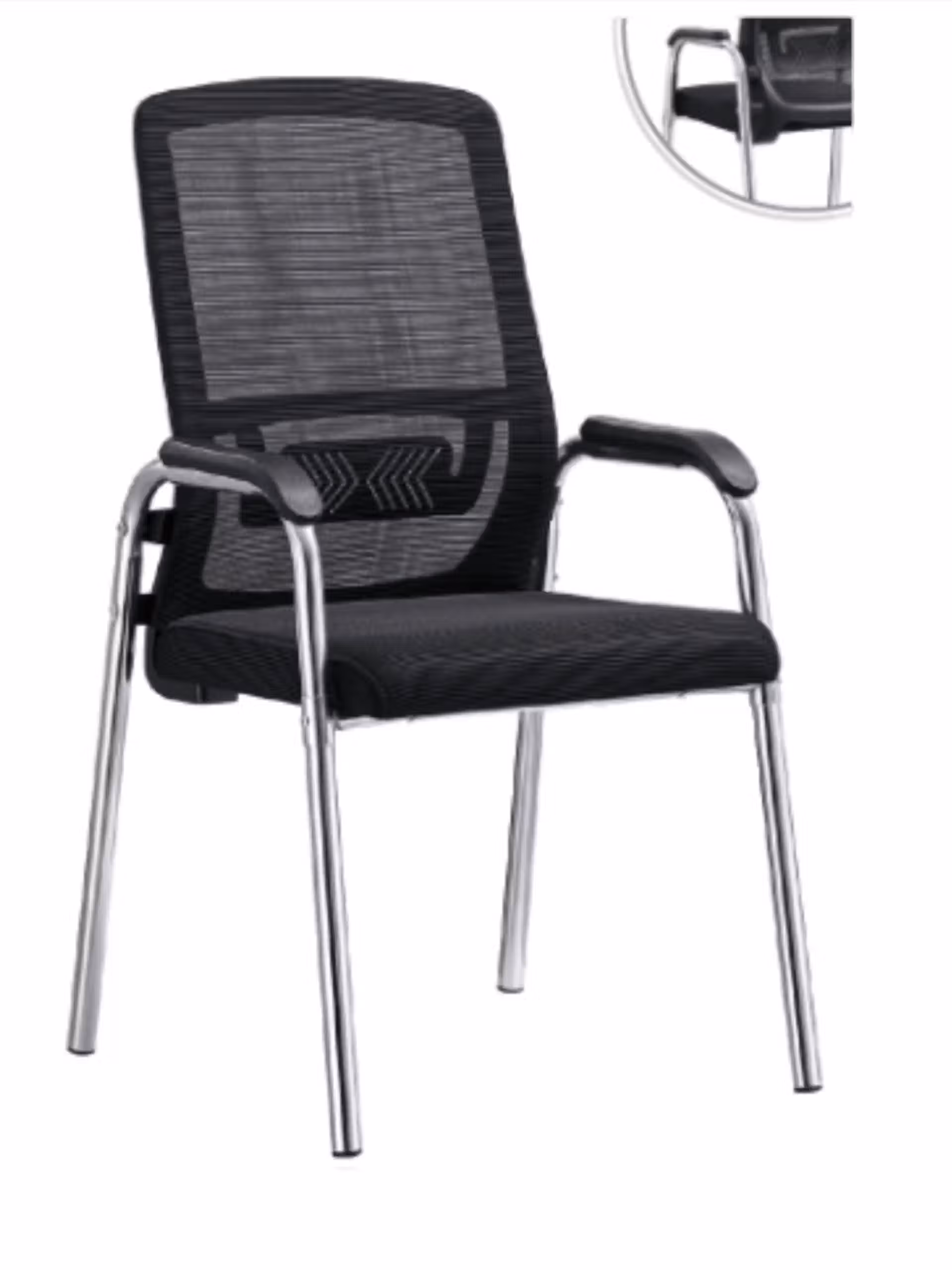 chaise visiteur en maille avec accoudoirs et structure métallique 3301