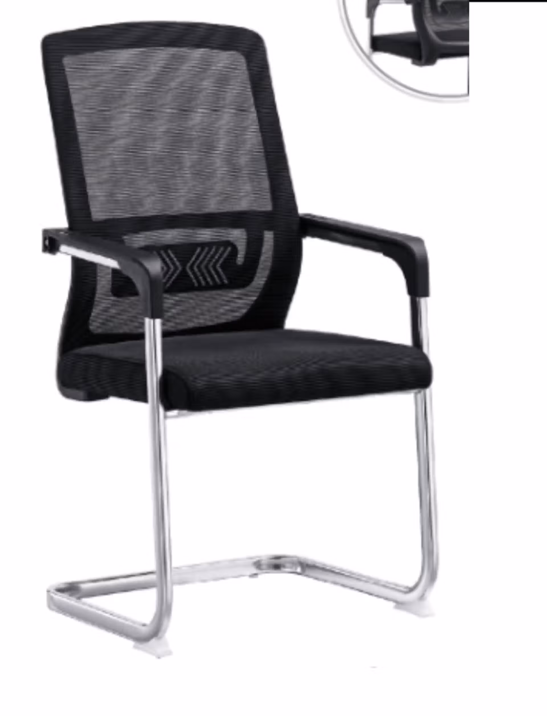 chaise visiteur ergonomique en maille avec accoudoirs traineau
