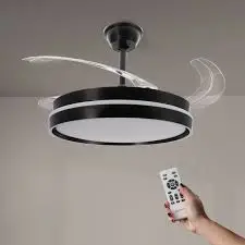 ventilateur de plafond moderne avec éclairage led intégré noir