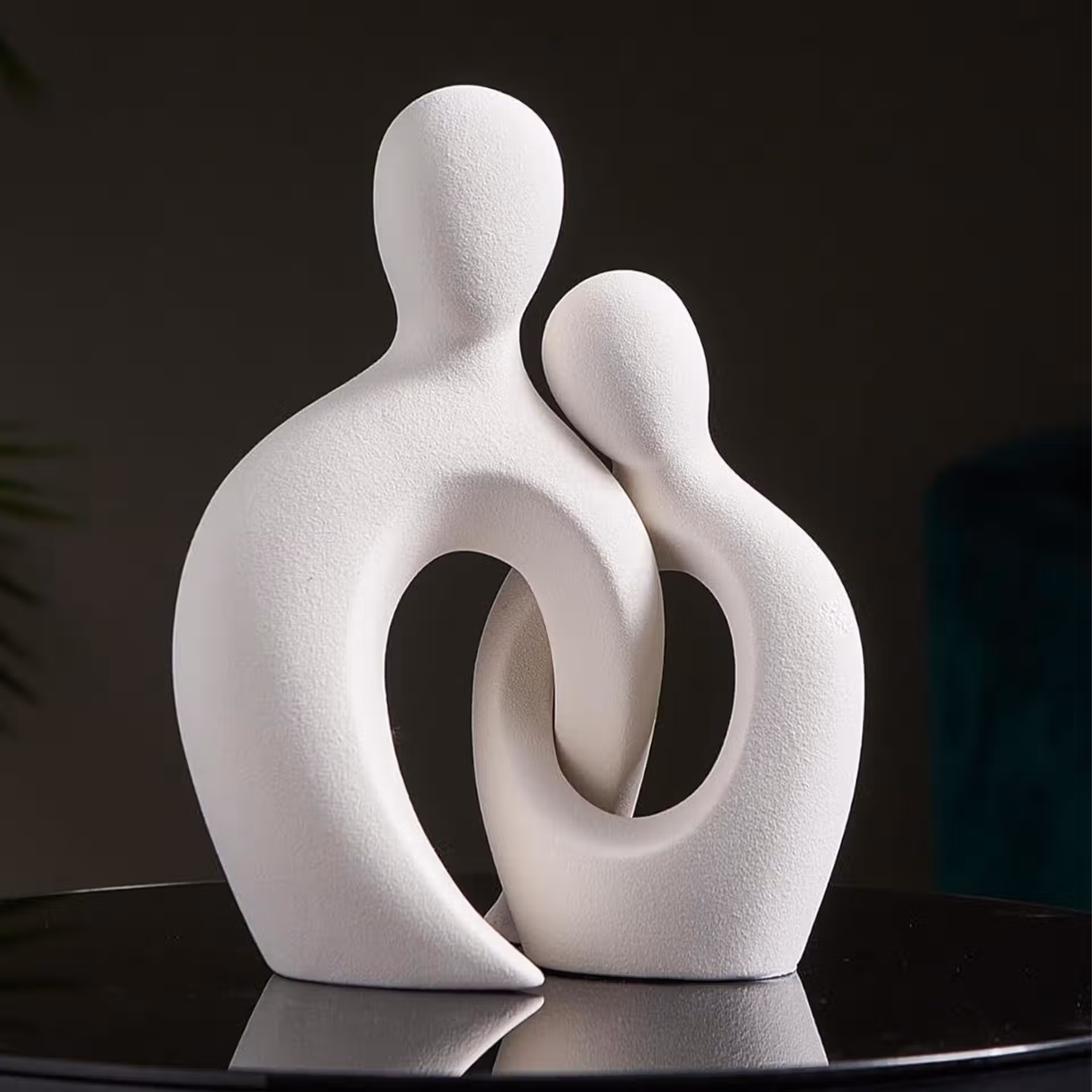 deux vases en statue abstraite, céramique en couple blanc 5380w