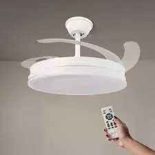 ventilateur de plafond moderne avec éclairage led intégré blanc